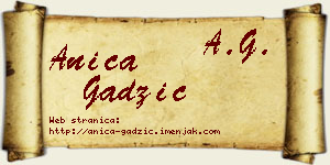 Anica Gadžić vizit kartica